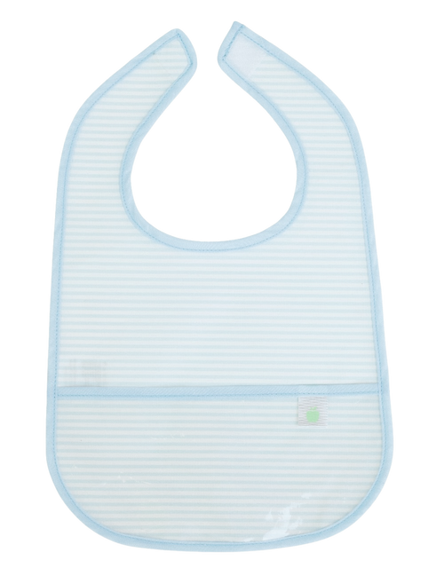 The Wipe It Bib in Light Blue Stripe