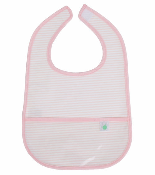 The Wipe It Bib in Pink Stripe
