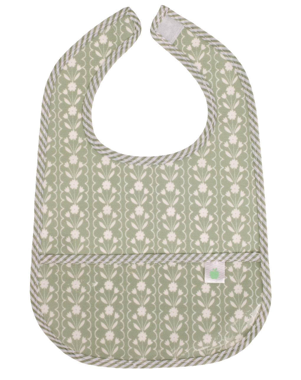 The Wipe It Bib in Sage Floral